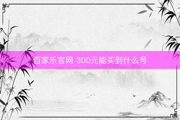 百家乐官网 300元能买到什么号