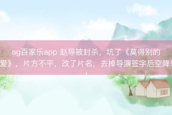 ag百家乐app 赵导被封杀，坑了《莫得别的爱》，片方不平，改了片名，去掉导演签字后空降！