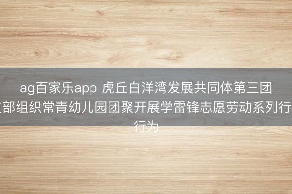 ag百家乐app 虎丘白洋湾发展共同体第三团支部组织常青幼儿园团聚开展学雷锋志愿劳动系列行为
