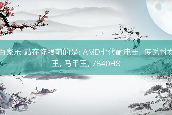 百家乐 站在你眼前的是: AMD七代耐电王, 传说耐卖王, 马甲王, 7840HS
