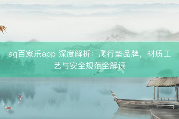 ag百家乐app 深度解析：爬行垫品牌，材质工艺与安全规范全解读