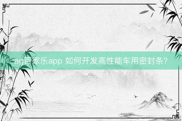 ag百家乐app 如何开发高性能车用密封条？