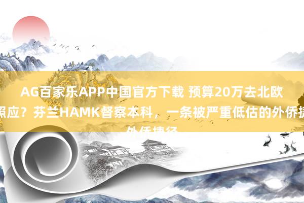 AG百家乐APP中国官方下载 预算20万去北欧当照应？芬兰HAMK督察本科，一条被严重低估的外侨捷径