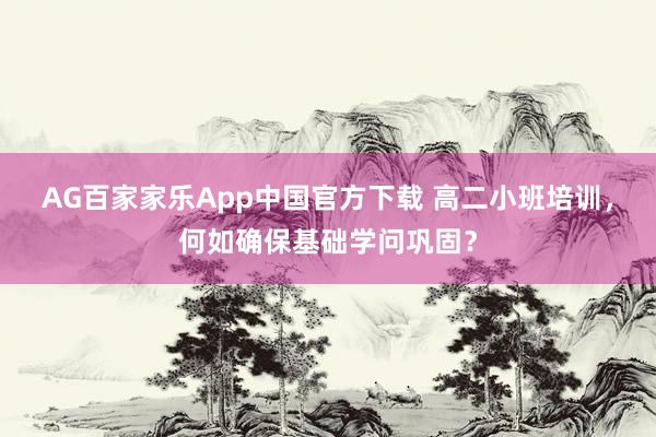 AG百家家乐App中国官方下载 高二小班培训,何如确保基础学问巩固?