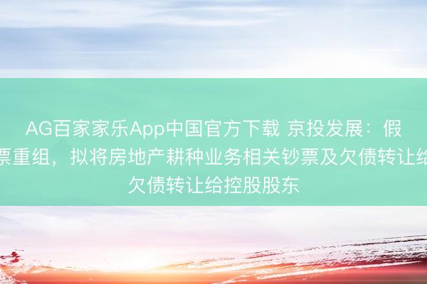 AG百家家乐App中国官方下载 京投发展：假想紧要钞票重组，拟将房地产耕种业务相关钞票及欠债转让给控股股东